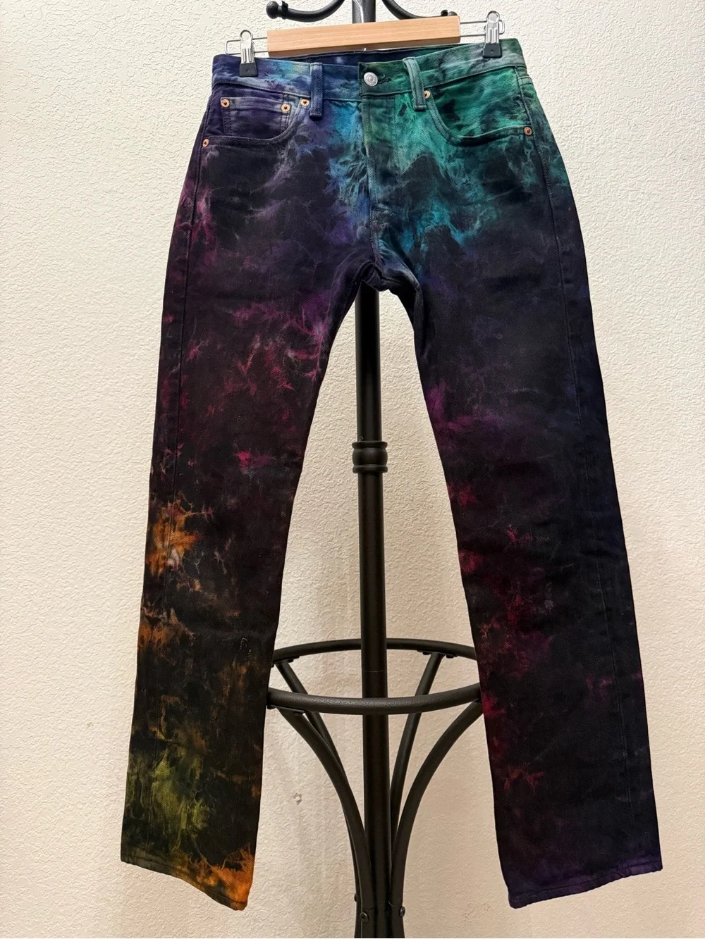 Vintage Levi's 501 button-flies Handcrafted Tie Dye Jeans Made in USA